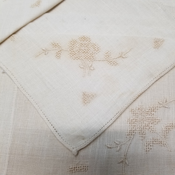 Vintage New In Box Cotton Embroidered Inset Design Ladies Handkerchiefs - Picture 4 of 10